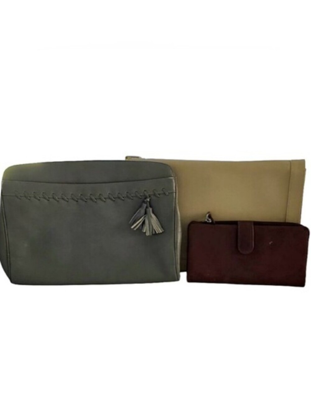 Vintage Susan Gail, Lou Taylor Leather Handbags + Wallet Lot Of 3 Items